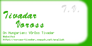 tivadar voross business card