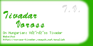 tivadar voross business card